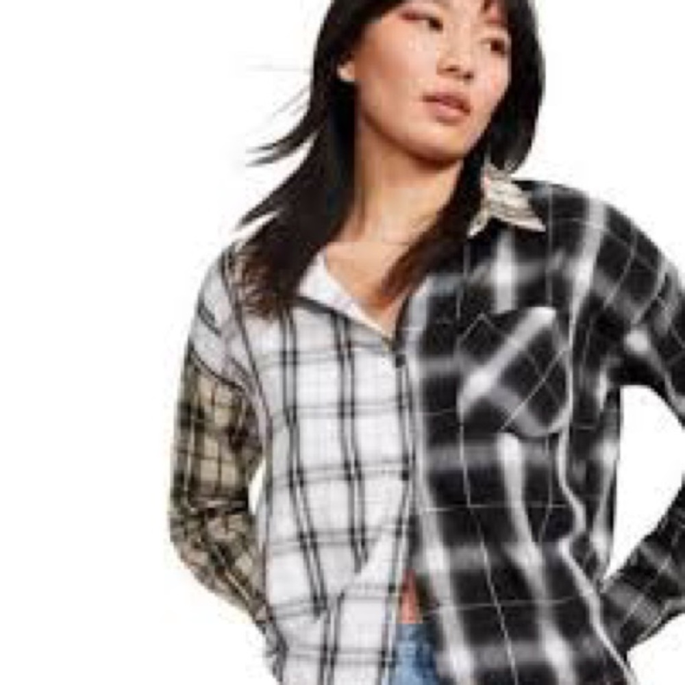NWT Cloud Ten Women’s Patchwork Flannel Shirt SZ M